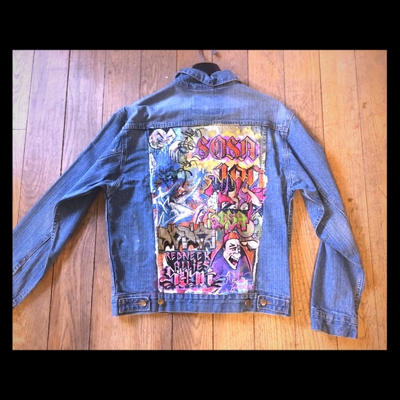 Eighty Eight Jackets Coats Custom Graffiti Jean Jacket Size Medium Poshmark